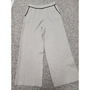 MOTF Beige Wide Leg Knit Lounge Pants Ribbed Cozy Wool Blend Large 30x29